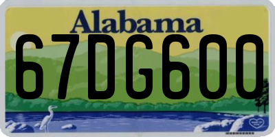 AL license plate 67DG600