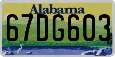 AL license plate 67DG603