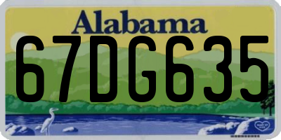 AL license plate 67DG635