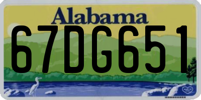 AL license plate 67DG651