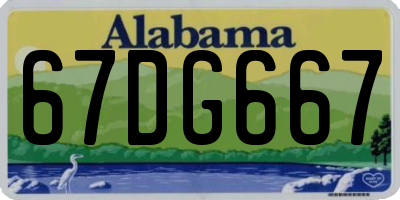 AL license plate 67DG667