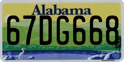 AL license plate 67DG668