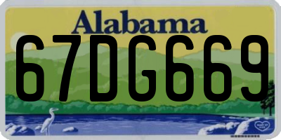 AL license plate 67DG669