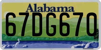 AL license plate 67DG670