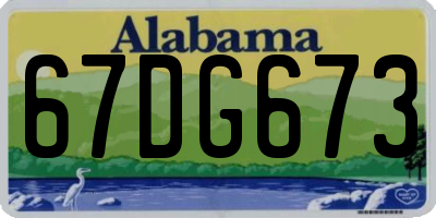 AL license plate 67DG673