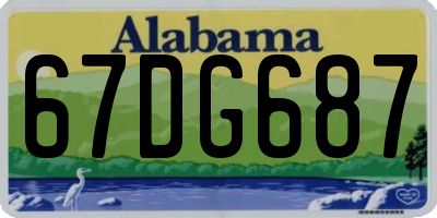 AL license plate 67DG687