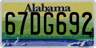 AL license plate 67DG692
