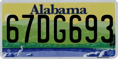AL license plate 67DG693