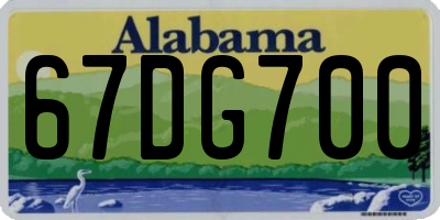 AL license plate 67DG700