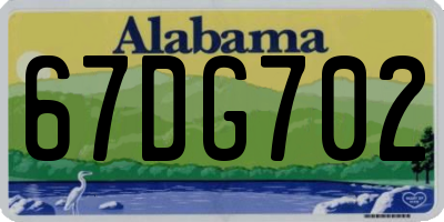 AL license plate 67DG702