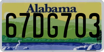 AL license plate 67DG703