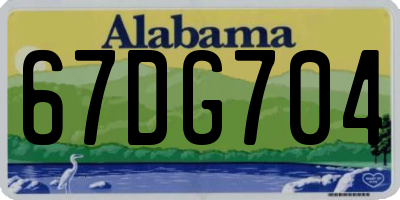 AL license plate 67DG704