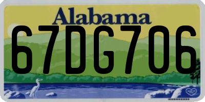 AL license plate 67DG706