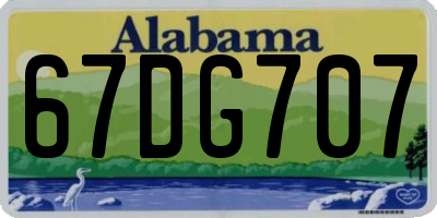 AL license plate 67DG707
