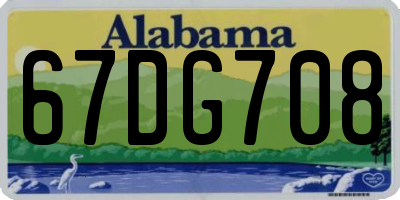 AL license plate 67DG708