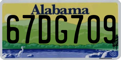 AL license plate 67DG709