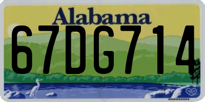 AL license plate 67DG714