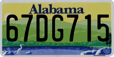 AL license plate 67DG715