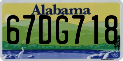 AL license plate 67DG718