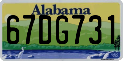 AL license plate 67DG731