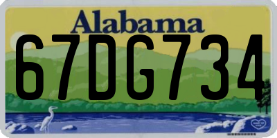 AL license plate 67DG734