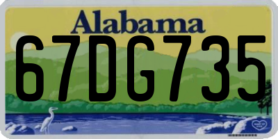 AL license plate 67DG735