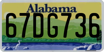 AL license plate 67DG736