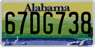 AL license plate 67DG738