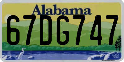AL license plate 67DG747
