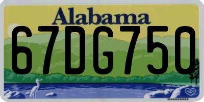 AL license plate 67DG750