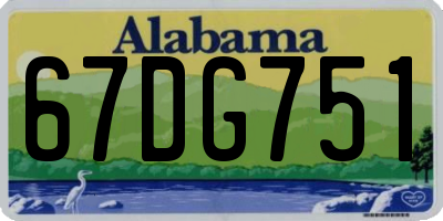 AL license plate 67DG751