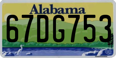 AL license plate 67DG753