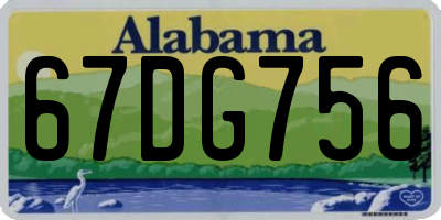 AL license plate 67DG756