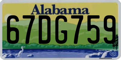 AL license plate 67DG759