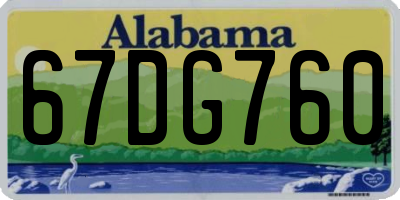 AL license plate 67DG760