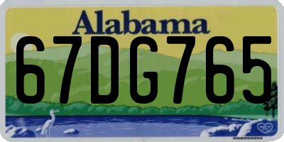 AL license plate 67DG765
