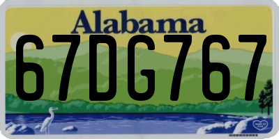 AL license plate 67DG767