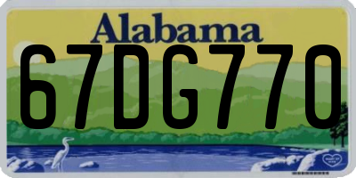 AL license plate 67DG770
