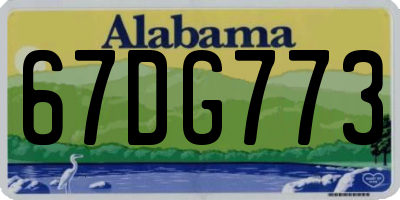 AL license plate 67DG773