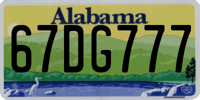 AL license plate 67DG777