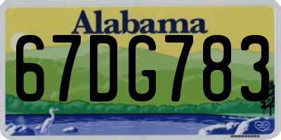 AL license plate 67DG783
