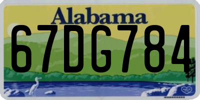 AL license plate 67DG784