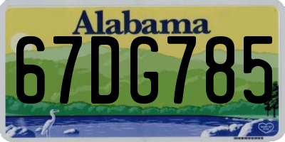AL license plate 67DG785