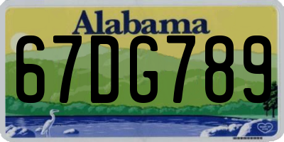 AL license plate 67DG789