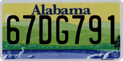 AL license plate 67DG791