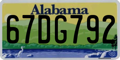AL license plate 67DG792
