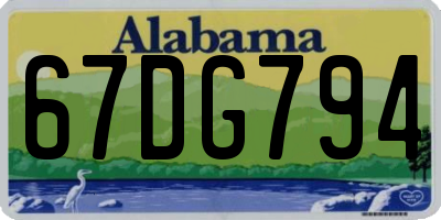 AL license plate 67DG794