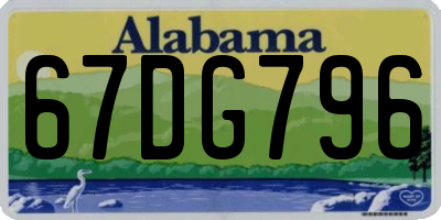 AL license plate 67DG796