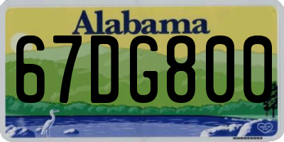 AL license plate 67DG800