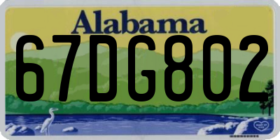 AL license plate 67DG802